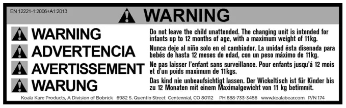 Koala Kare KB311-SSWM Surface-Mounted Baby Changing Station - sambol 1