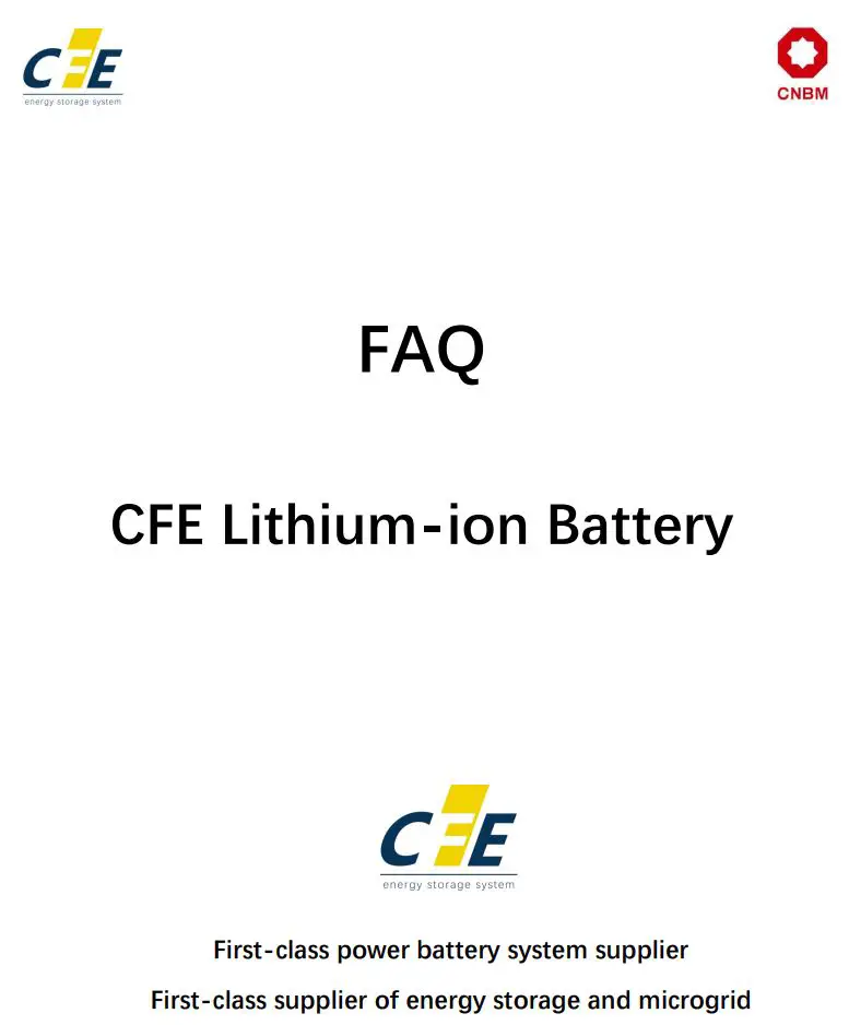 CFE 2-21102916345JT Lithium-Ion Battery User Manual