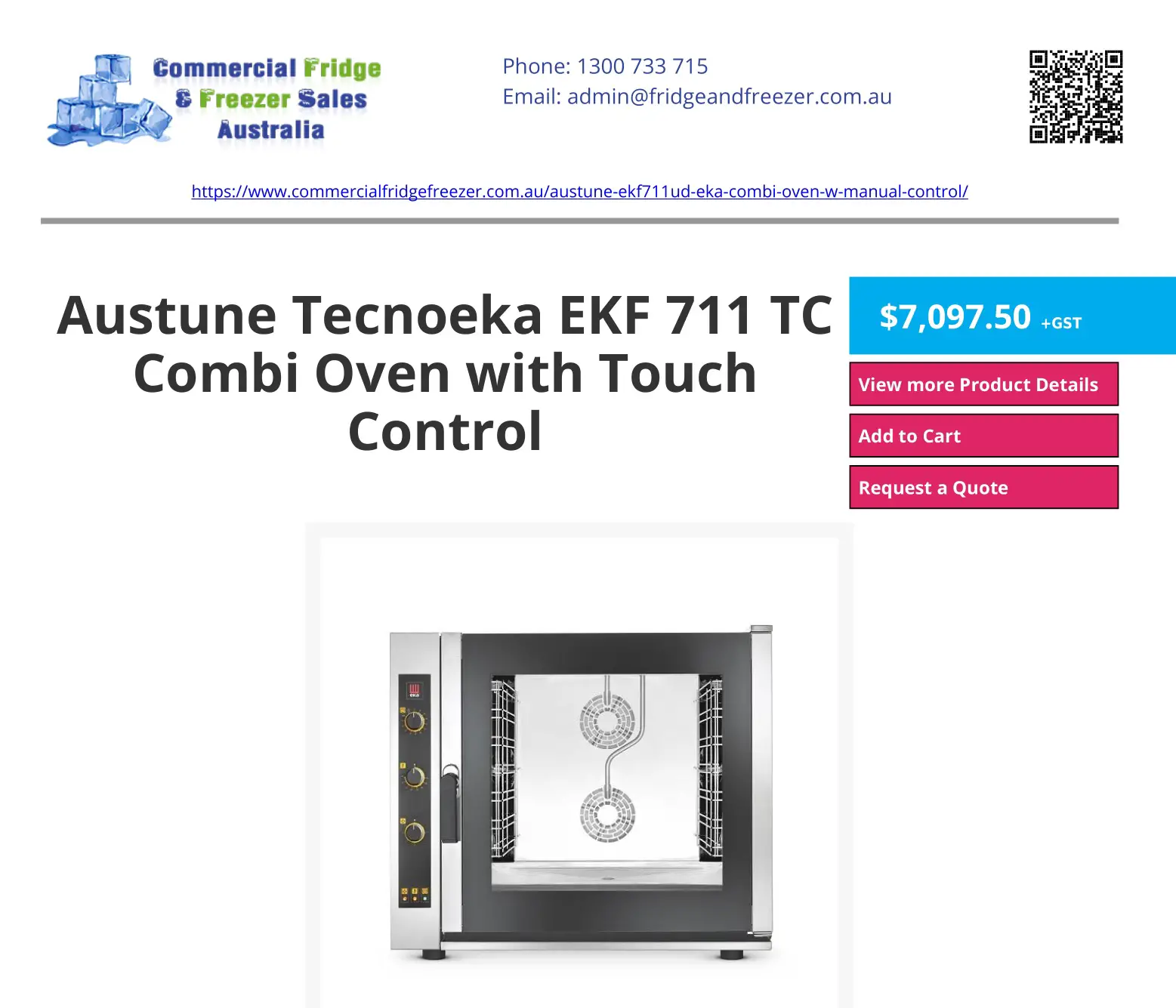 Austune EKF711UD Steam Combi Oven User Manual