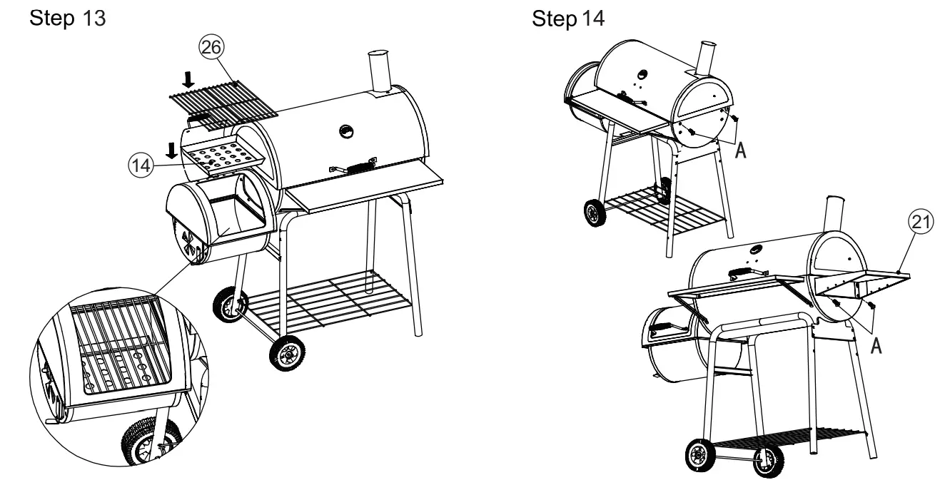 Royal Gourmet CC1830S Offset Smoker Charcoal Grill - 11