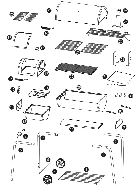 Royal Gourmet CC1830S Offset Smoker Charcoal Grill - 3