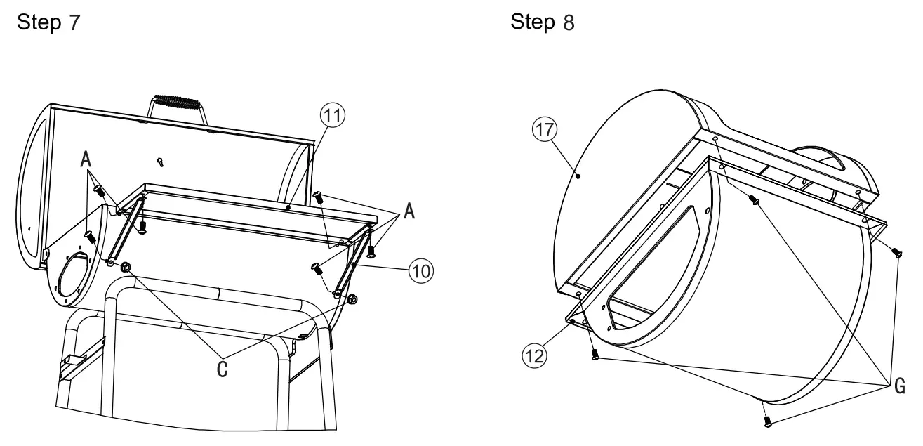 Royal Gourmet CC1830S Offset Smoker Charcoal Grill - 8