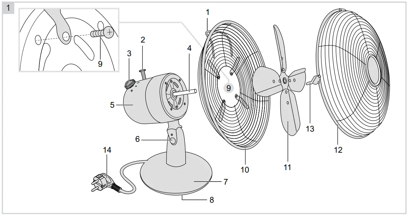 besTRON DFT35Z Retro Desk Fan - FIGURE 1
