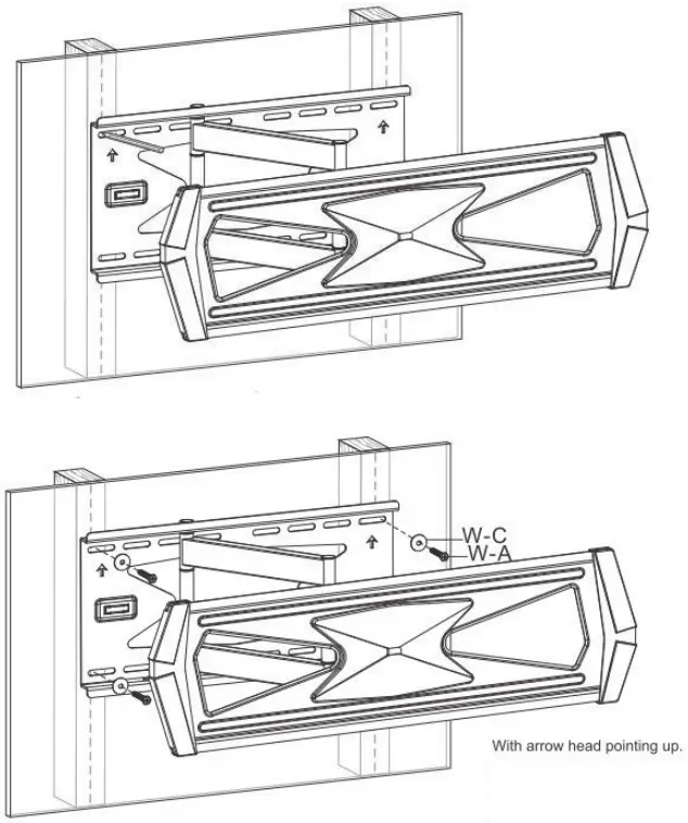 Wood stud wall mounting