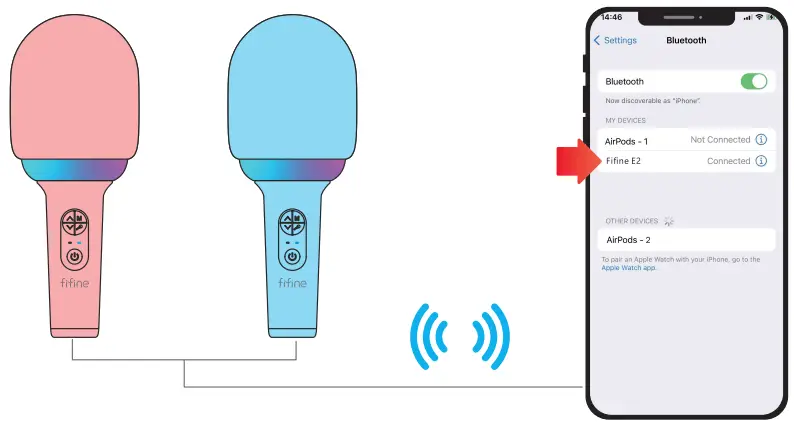 fifine E2 Mini Microphone Handheld Kids Microphone Wireless Karaoke Microphone - FIG 15