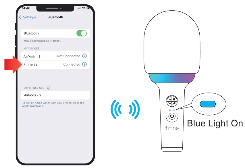 fifine E2 Mini Microphone Handheld Kids Microphone Wireless Karaoke Microphone - FIG 6