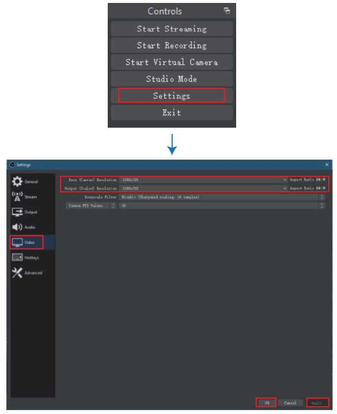 VigilLink VLUC USB34K 4K60 downscale to 1080p60 and to USB3.0 Video Capture - entering the setting