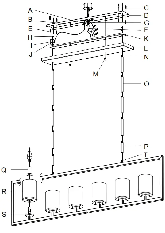 Hunter-19548-6-Light-Linear-Chandelier-FIG1