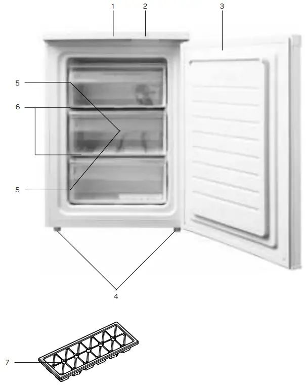INVENTUM VR600 Freestanding Mini Freezer - appliance description
