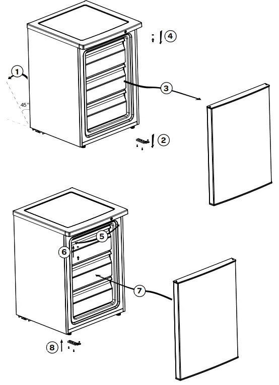 INVENTUM VR600 Freestanding Mini Freezer - door opening