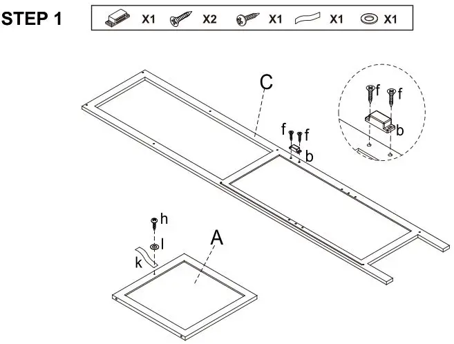 Kmart 43024230 Slated Bambo Tall Shelf with Door - Step 1