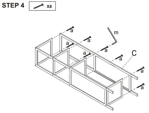 Kmart 43024230 Slated Bambo Tall Shelf with Door - Step 4