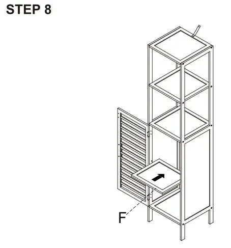 Kmart 43024230 Slated Bambo Tall Shelf with Door - Step 8