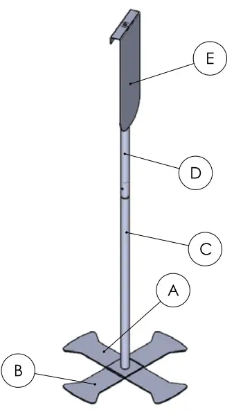 pulm ASTORIA-2-NL-W 4 ft Steel Sign Stand 1