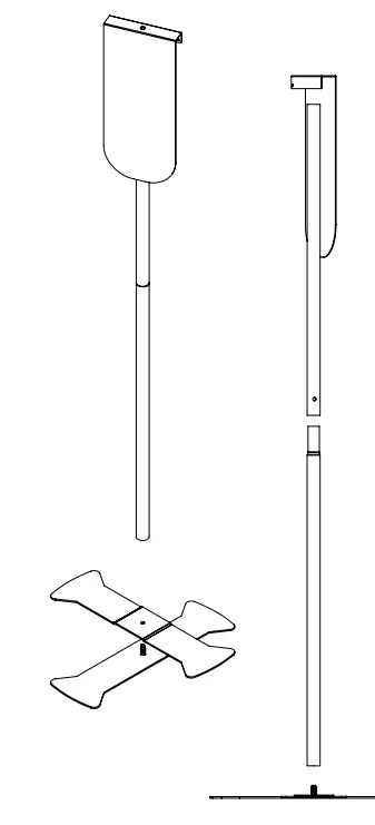 pulm ASTORIA-2-NL-W 4 ft Steel Sign Stand 2