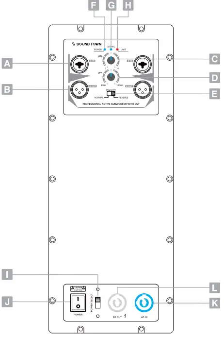 SOUND TOWN CARME-115BPW18SPW High Power Active Subwoofer-fig2