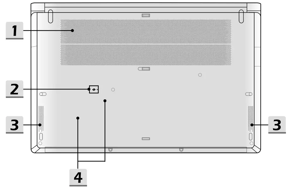 MSI Modern 15 A11ML-441NL Laptop - Bottom Side View
