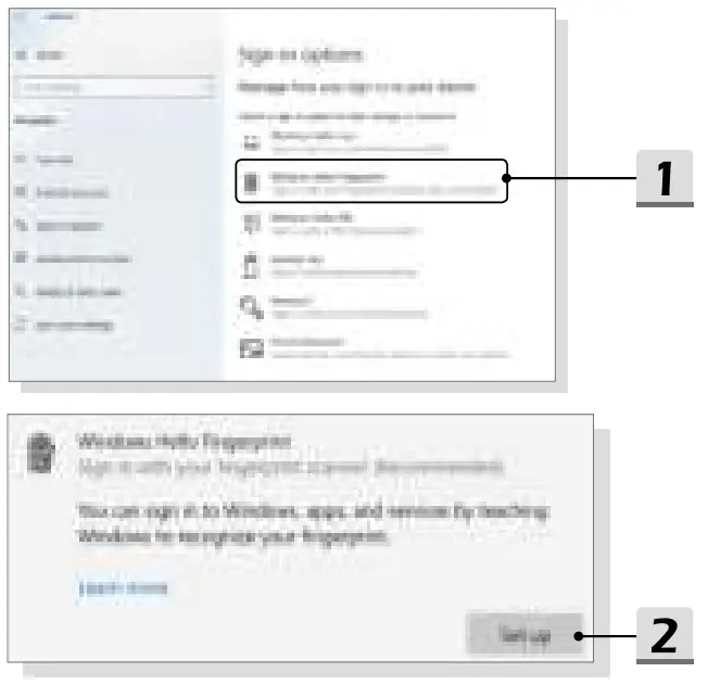 MSI Modern 15 A11ML-441NL Laptop - Set up a Fingerprint