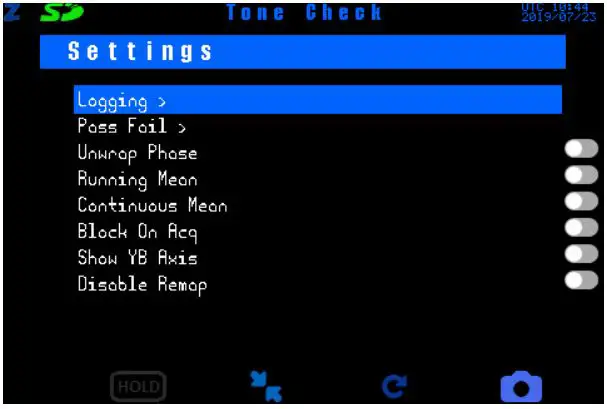 ZUMI Measurement Instruments - Settings