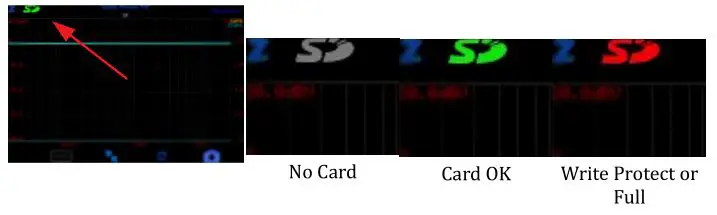 ZUMI Measurement Instruments - the SD card status icon