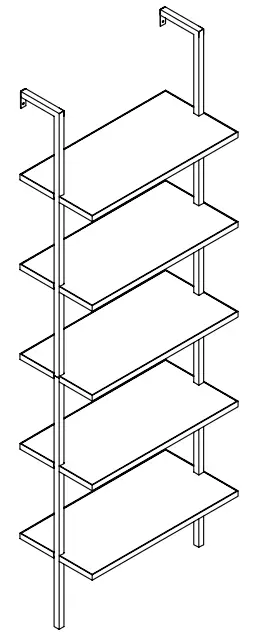 nathan james 65504 Theo Gray Oak 5-Shelf Ladder Bookcase