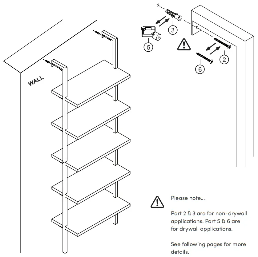 nathan james 65504 Theo Gray Oak 5-Shelf Ladder Bookcase - fig4