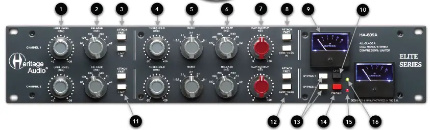 Heritage Audio HA 609A Dual Channel Class A Compressor-Limiter 3