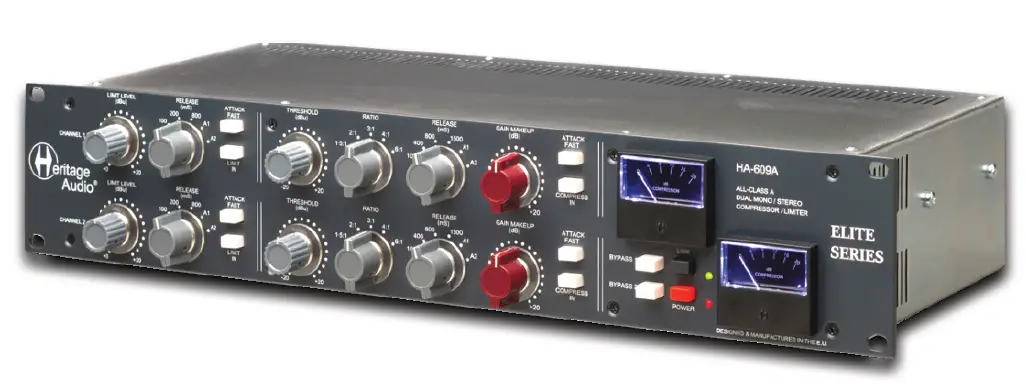 Heritage Audio HA 609A Dual Channel Class A Compressor-Limiter