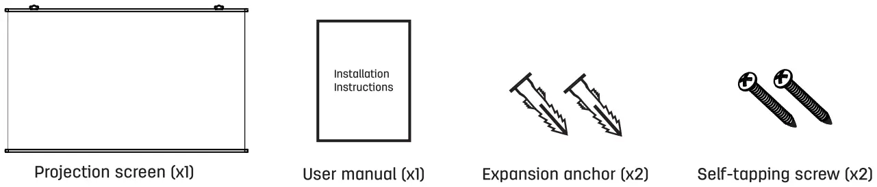 deli 50448 Projection Screen - Packing List