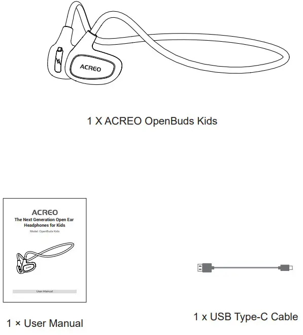 ACREO OpenBuds Kids Next Generation Open Ear Headphones for Kid - OpenBuds Kids