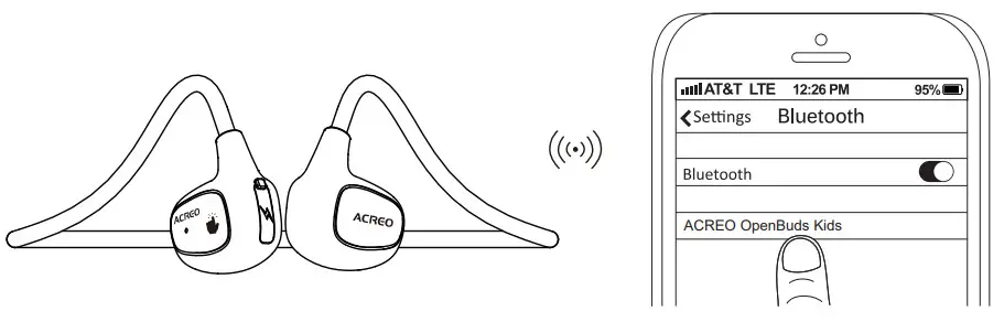 ACREO OpenBuds Kids Next Generation Open Ear Headphones for Kid - smartphone