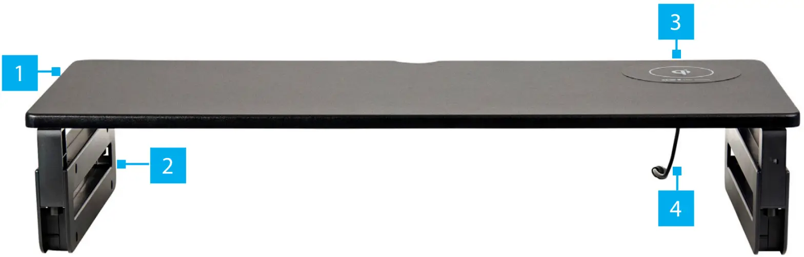 StarTech 41237077 Monitor Riser with Integrated Qi Charging Pad