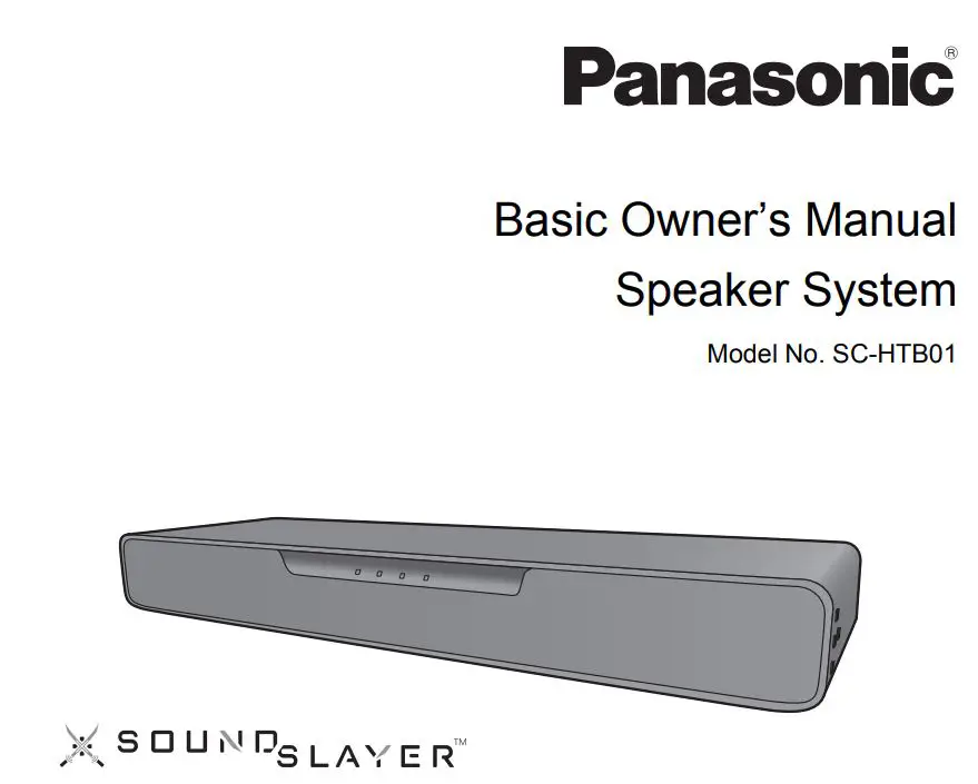 Panasonic SC-HTB01 Audio Gaming Speaker Owner’s Manual