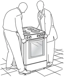 ESSENTIALS CFSE60W17 60cm Freestanding Electric Cooker -Moving the Cooker