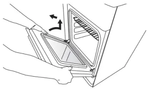 ESSENTIALS CFSE60W17 60cm Freestanding Electric Cooker -Removing the Oven Door 4