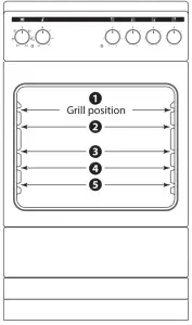 ESSENTIALS CFSE60W17 60cm Freestanding Electric Cooker - Shelf Positions