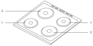 ESSENTIALS CFSE60W17 60cm Freestanding Electric Cooker - Top View