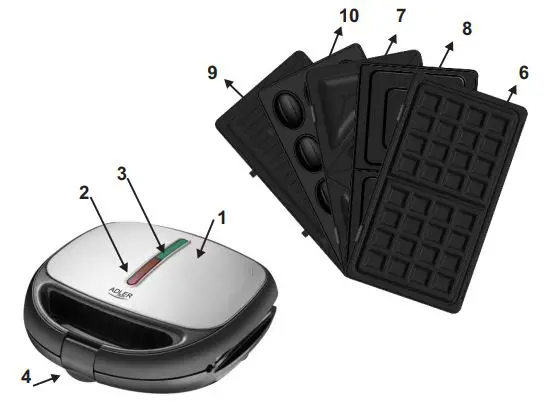 ADLER AD 3040 Sandwich Maker fig 2