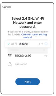 tecbot M1 4-In-1 Robot Vacuum Cleaner User Manual - Network password