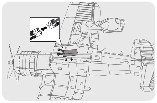Arrows HOBBY F4U 4 1100mm Corsairs RTF RC Plane Electric Airplane - Battery installation