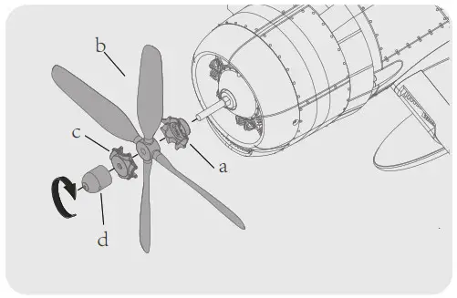 Arrows HOBBY F4U 4 1100mm Corsairs RTF RC Plane Electric Airplane - Propeller and spinner installation