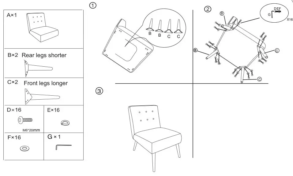 LEXI LOUNGE CHAIR Assembly Instruction