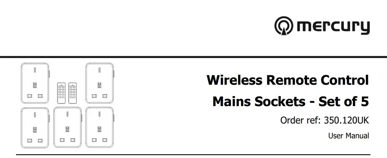 mercury 350.120UK Wireless Remote Control Mains Sockets - Set of 5 User Manual