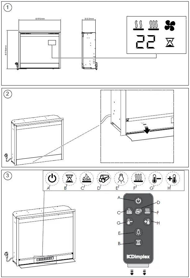 Dimplex 26 Inch Optiflame LED Electronic Firebox fig 16