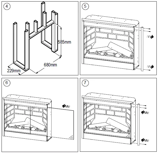 Dimplex 26 Inch Optiflame LED Electronic Firebox fig 17