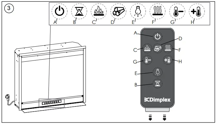 Dimplex 26 Inch Optiflame LED Electronic Firebox fig 3