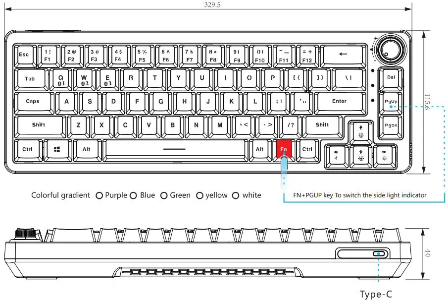 GAMAKAY-LK67-2.4G-Wired-BlueTooth-Three-Mode-Mechanical-Keyboard-fig-6