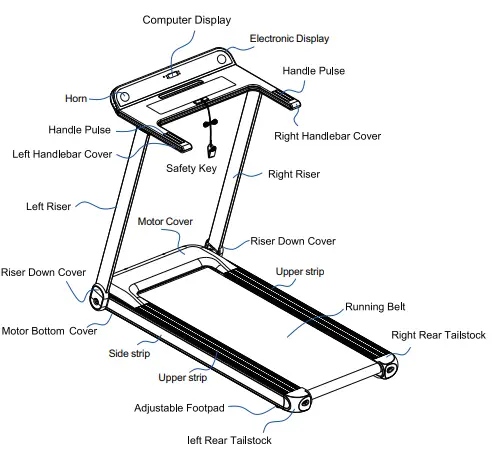COSTWAY SP37681US Folding Electric Compact Walking Treadmill with APP Control Speaker 1