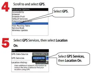 FIG 12 Set Up a BlackBerry Phone — Check Location Aiding