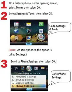 FIG 17 Set Up a Feature Phone